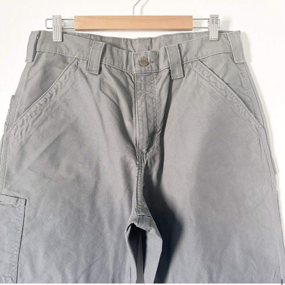 Carhartt Canvas Work Dungarees Loose Fit Pants B151 FAT Fatigue Gray 33 x 30 - Picture 10 of 11